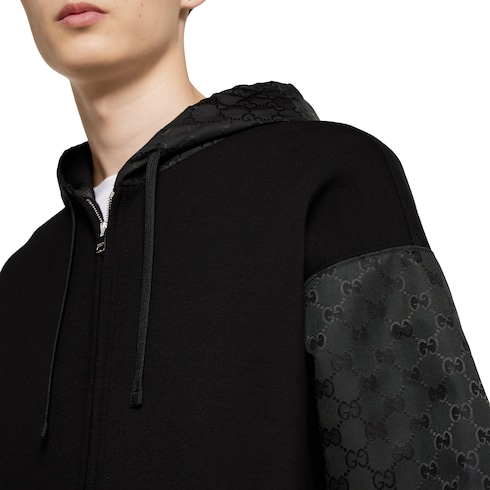 Jacke aus Jersey und Wolle mit Reißverschluss