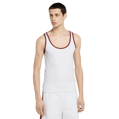 Rib cotton tank top with Web