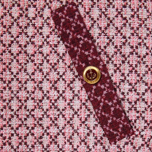 Veste zippée en coton bouclé motif diamant