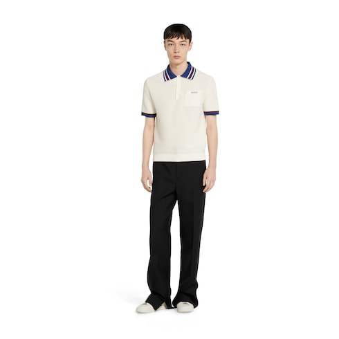 Poloshirt aus Baumwoll-Piqué mit Intarsie