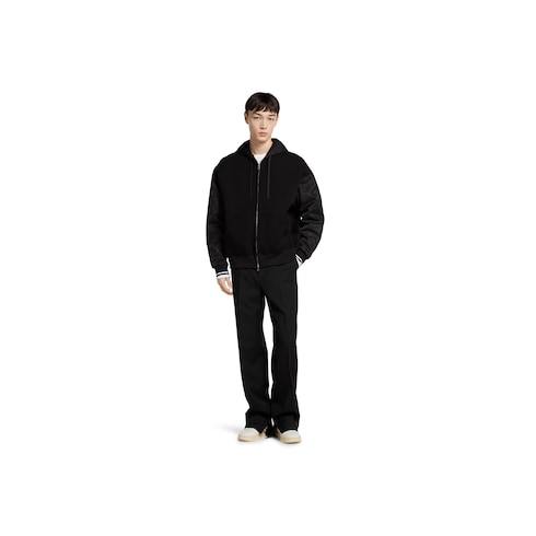 Jacke aus Jersey und Wolle mit Reißverschluss