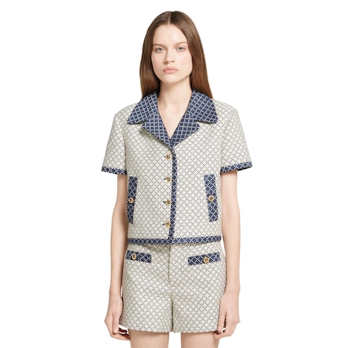 Diamond cotton bouclé jacket