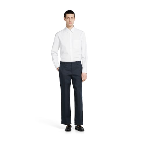 Pantalon en twill de coton avec détail bande Web