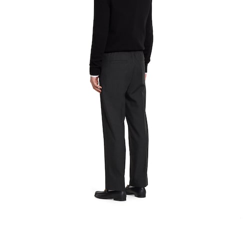 Wool blend twill pant with logo