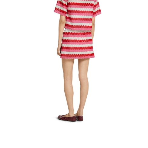 Striped GG macramé skirt
