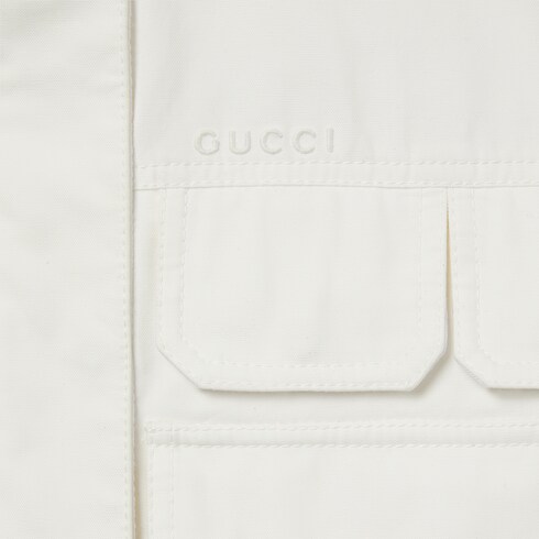 Light cotton canvas gilet with embroidery