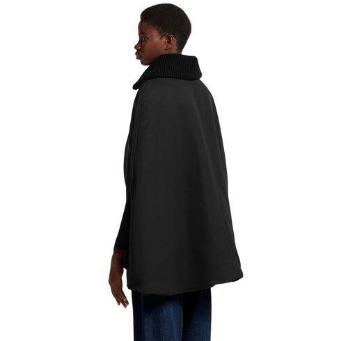 Veste effet cape matelassée avec broderie