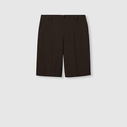 Shorts in gabardina di lana con ricamo