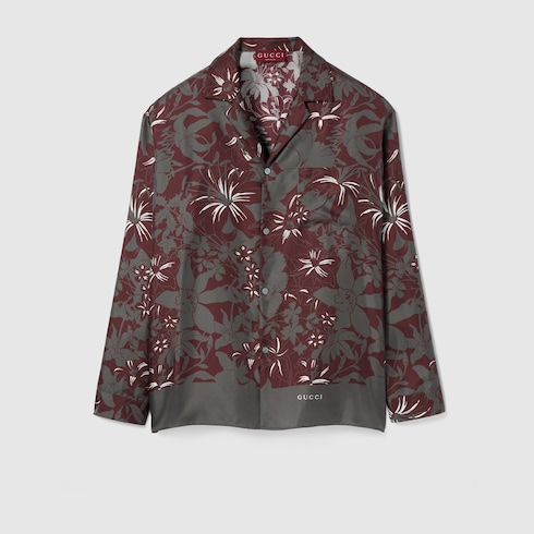 Camisa de sarga de seda con estampado