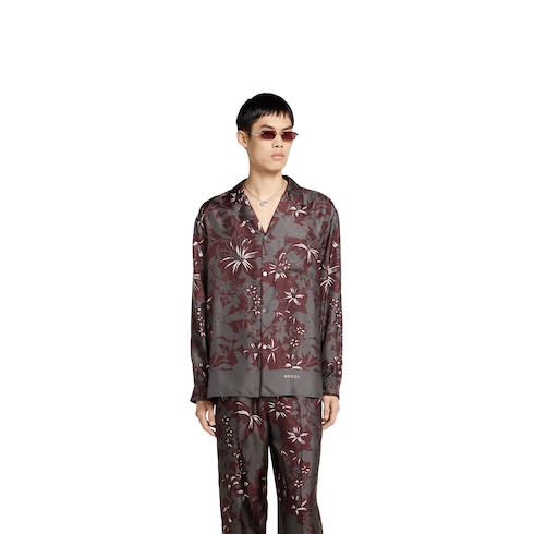 Camisa de sarga de seda con estampado