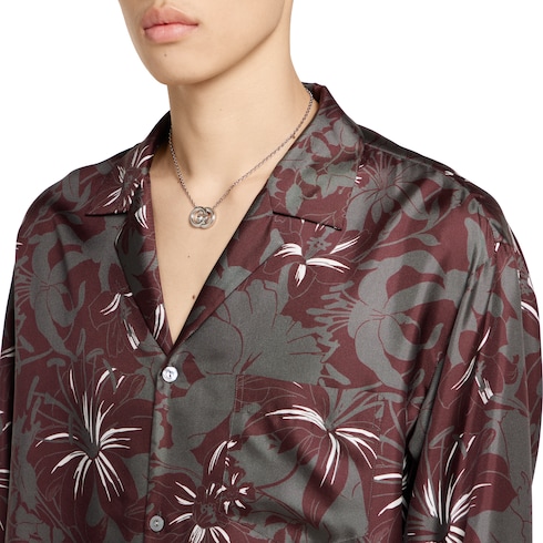 Chemise en twill de soie avec imprimé