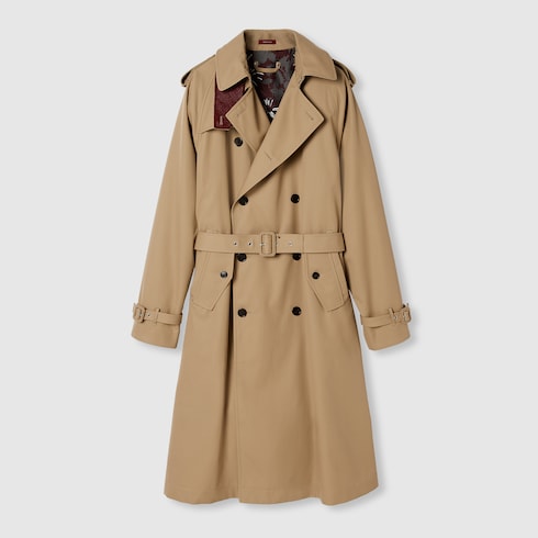 Cotton gabardine trench coat