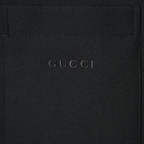 Sobrecamisa de sarga de lana con zipper