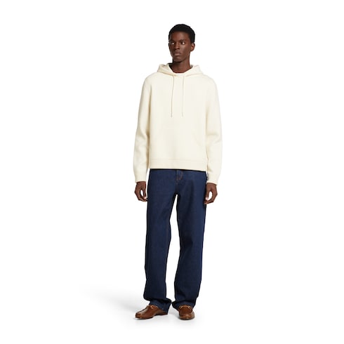 Sweat-shirt en maille en piqué de laine et cachemire