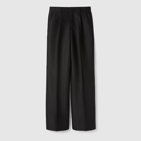 Wool silk pants with logo