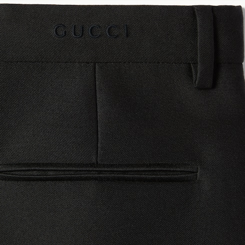 Pantalone in lana e seta con logo