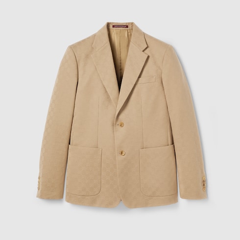 Veste en gabardine de coton à jacquard GG