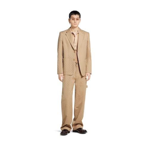 Veste en gabardine de coton à jacquard GG