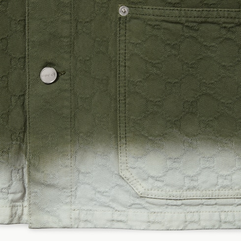 Hemd aus gebleichtem GG Baumwolldenim-Jacquard