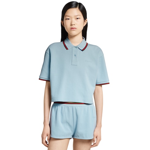 Poloshirt aus Baumwoll-Piqué mit Web