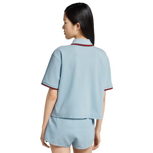 Poloshirt aus Baumwoll-Piqué mit Web