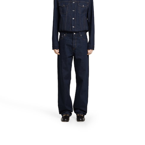 Loose fit cotton denim pant