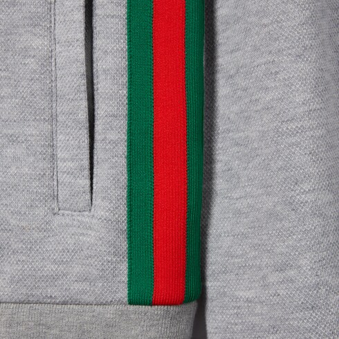 Cotton piquet double zip jacket