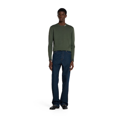 Maglione in maglia di cotone e seta con intarsio