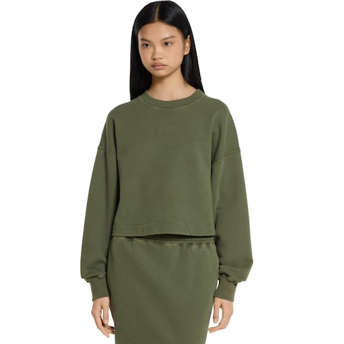 Sweat-shirt en jersey de coton avec broderie