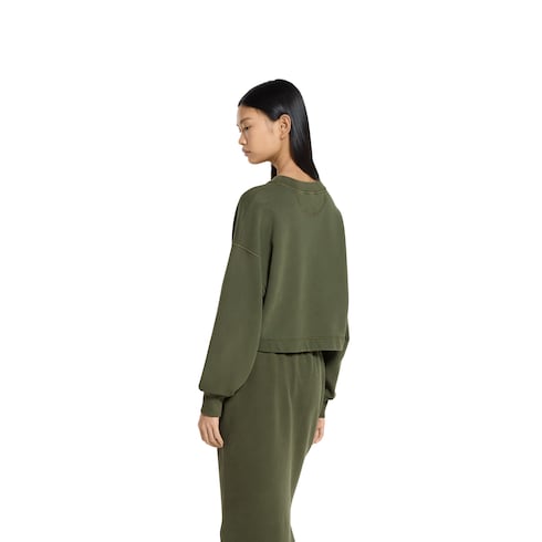 Cotton jersey sweatshirt with embroidery