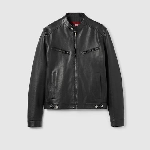 Jacke aus weichem Leder mit Reißverschluss