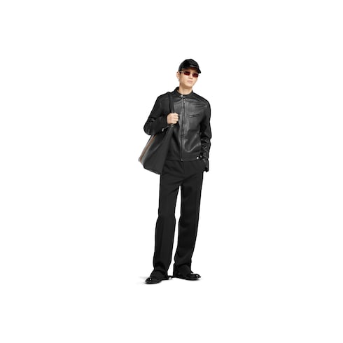Jacke aus weichem Leder mit Reißverschluss