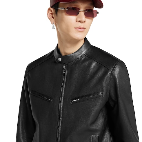 Jacke aus weichem Leder mit Reißverschluss