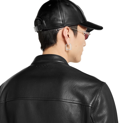 Jacke aus weichem Leder mit Reißverschluss