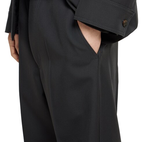 Pantalon en twill de laine avec broderie