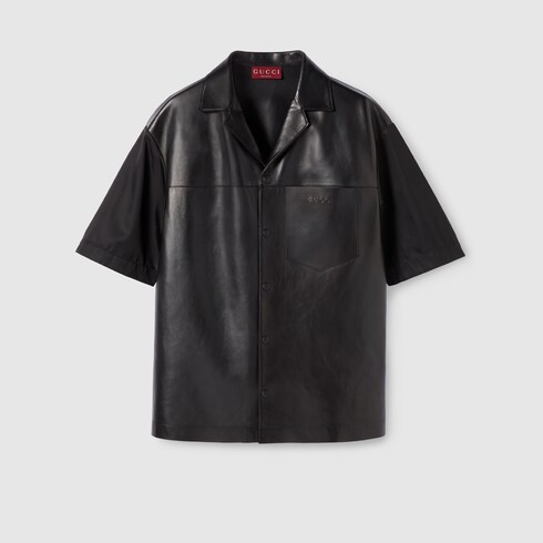 Soft leather with nylon polo shirt