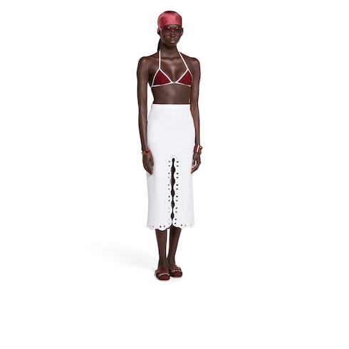Cotton poplin skirt with embroidery