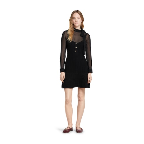 Stretch cotton knit dress