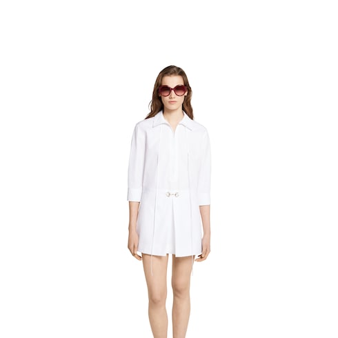 Robe chemise en popeline de coton avec détail Mors