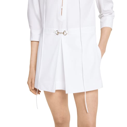 Robe chemise en popeline de coton avec détail Mors