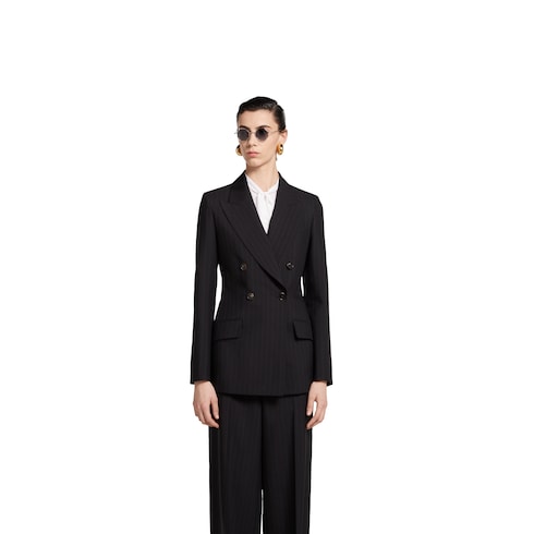 Giacca in lana gessata Gucci jacquard