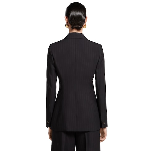 Giacca in lana gessata Gucci jacquard