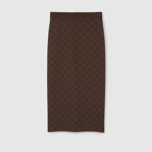 Jupe en jacquard GG stretch