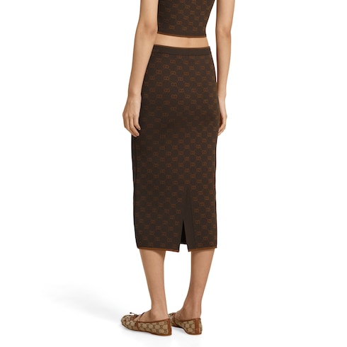 Jupe en jacquard GG stretch