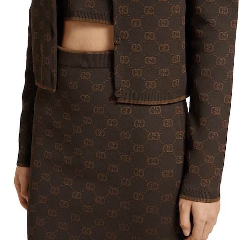 Jupe en jacquard GG stretch