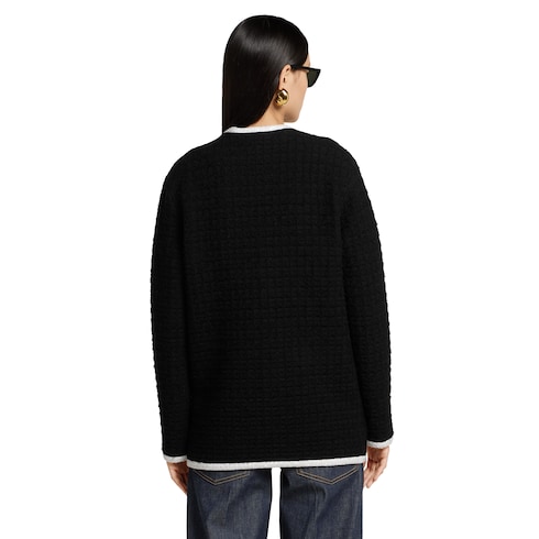 Cardigan en tweed de laine avec broderie