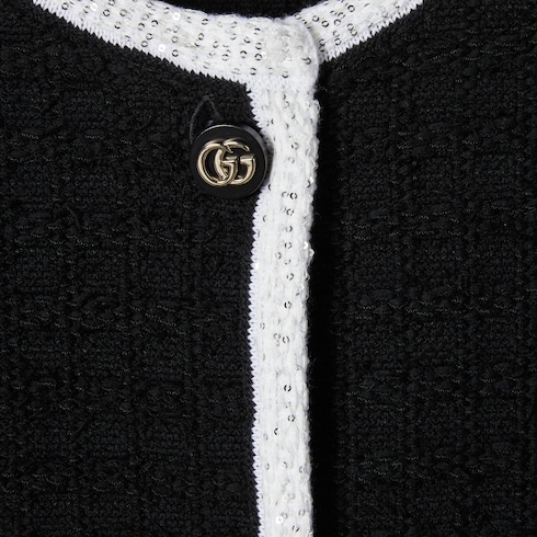 Cardigan aus Wolltweed mit Stickerei