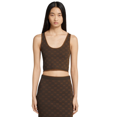 Débardeur en jacquard de viscose GG stretch