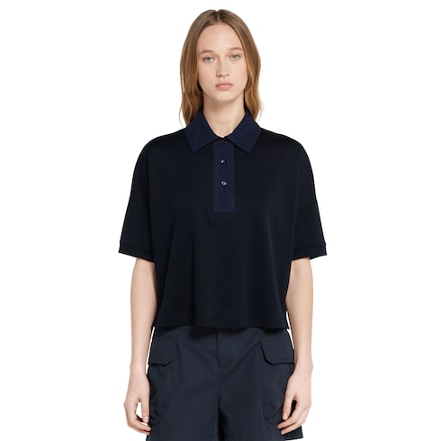 Cotton jersey polo shirt with embroidery