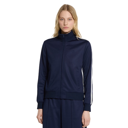 Technical jersey zip jacket with embroidery
